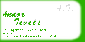 andor teveli business card